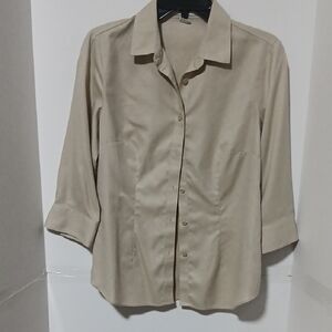 Coldwater Creek Tan Button-Down Shirt